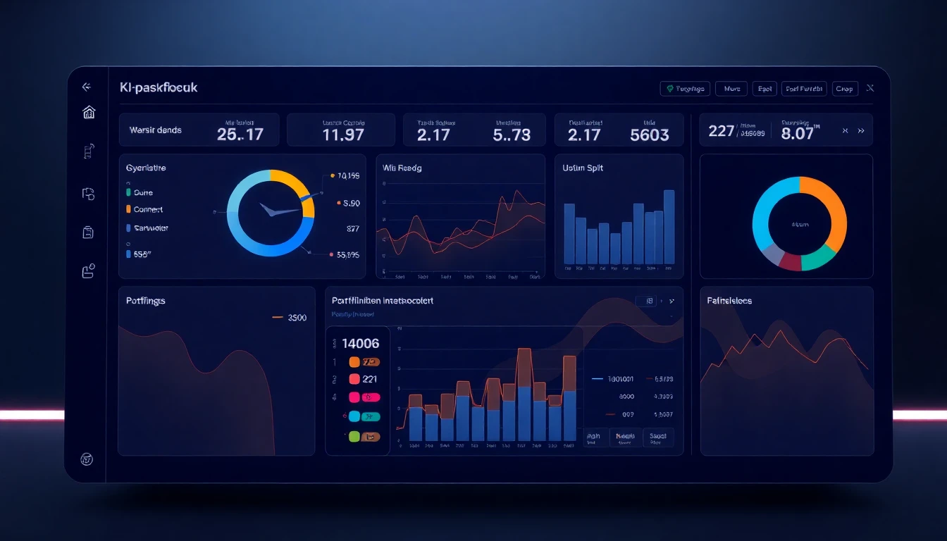 Futuristisches KI-Dashboard das Portfolio analysiert